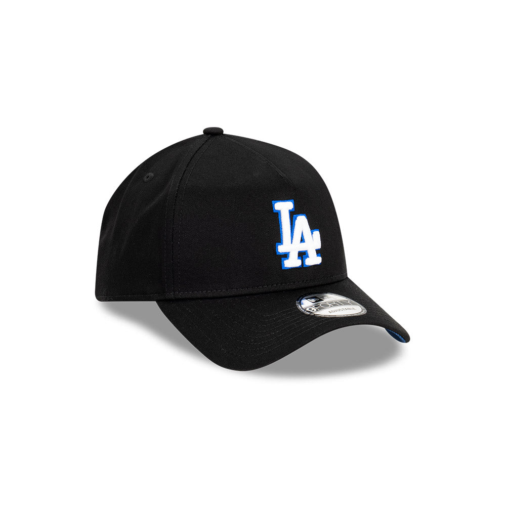 LA Dodgers Hat - Black Royal Blue White 9Forty A-Frame MLB Snapback Cap - New Era